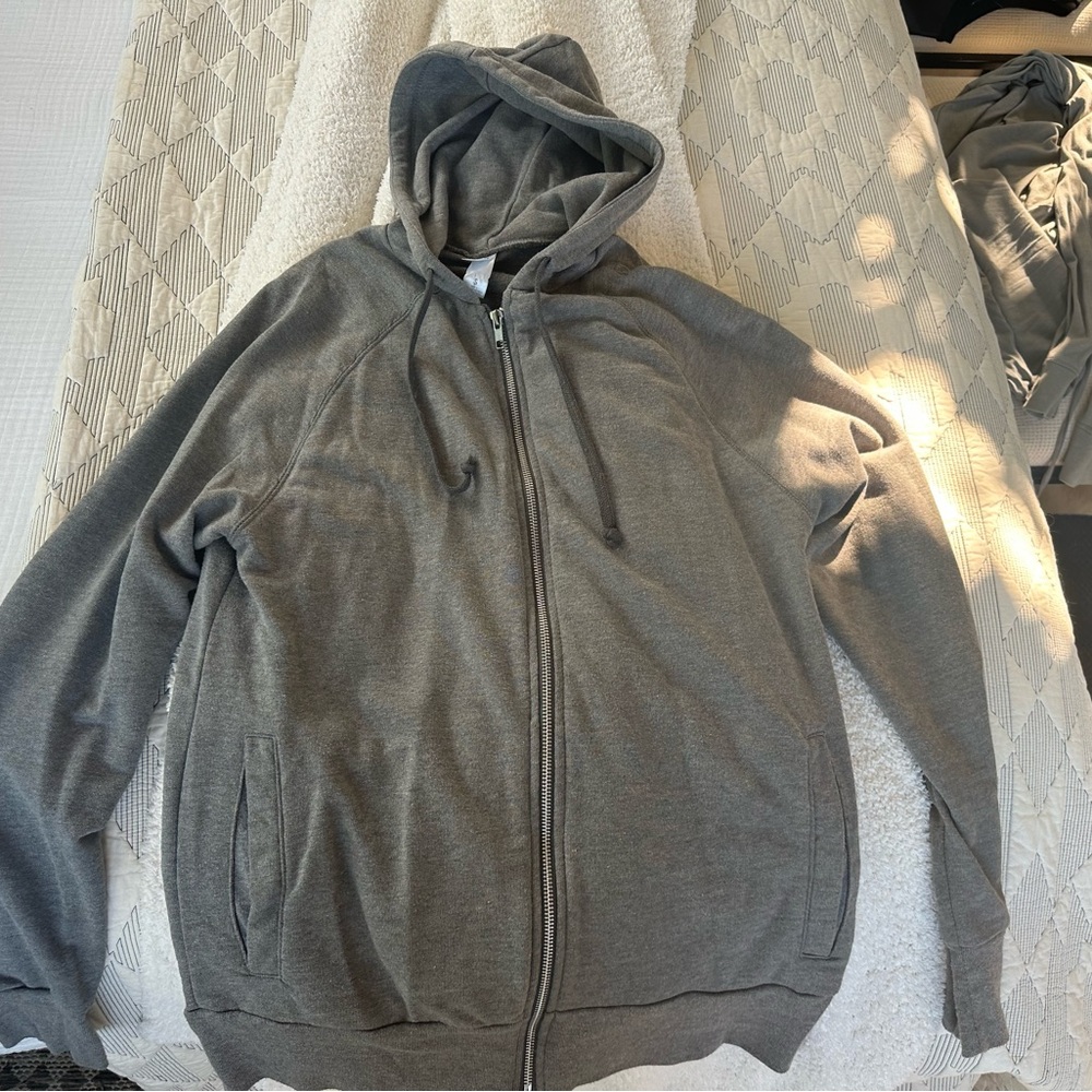 Grey zip up hoody- Alternative clothing.